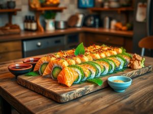 Sushi Brasileiro Low Carb com Abacate e Salmão