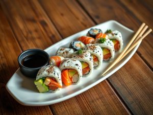 Sushi Brasileiro Low Carb com Abacate e Salmão