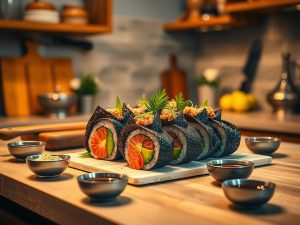 Sushi Brasileiro Low Carb com Abacate e Salmão