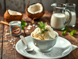 Sorvete de Coco com Leite Condensado