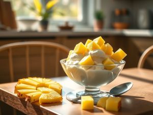 Sorvete de Coco com Abacaxi