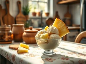 Sorvete de Coco com Abacaxi