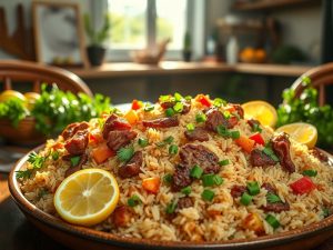 Arroz Carreteiro Low Carb com Carne Seca