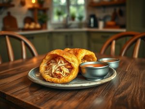 Esfiha Aberta Low Carb com Recheio de Frango e Queijo