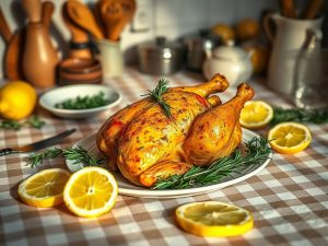 Frango Assado com Ervas e Limão