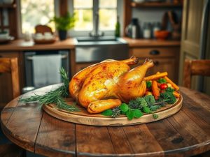 Frango Assado da Fazenda com Ervas Aromáticas