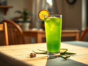 Suco de Babosa Refrescante com Limão e Gengibre