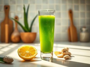 Suco de Babosa Refrescante com Limão e Gengibre